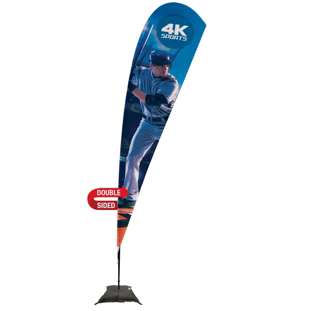 15' Streamline Teardrop Sail Sign Kit (Double-Sided with Scissor Base) 1