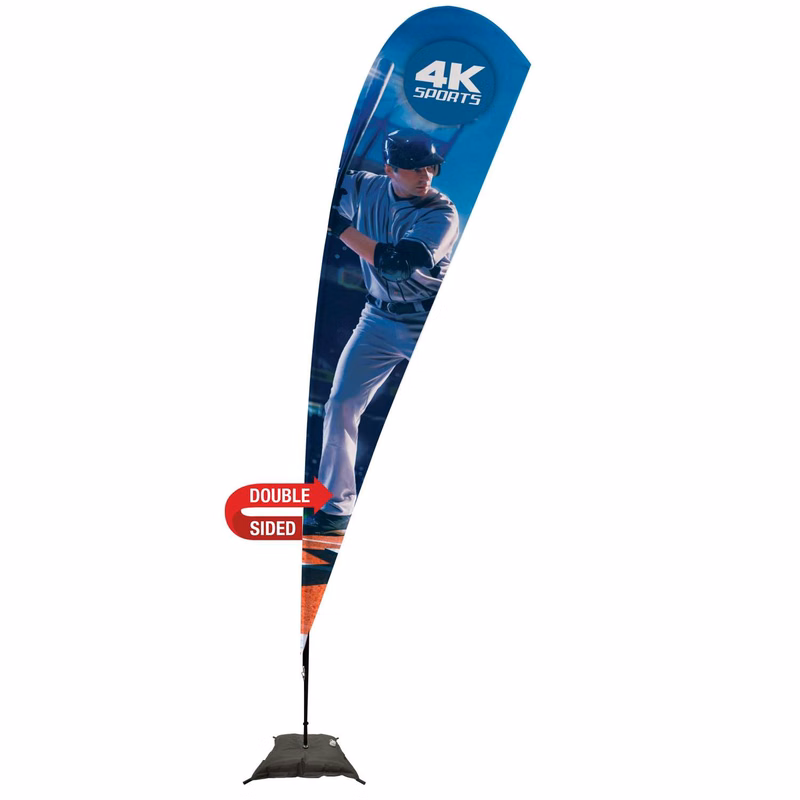 15' Streamline Teardrop Sail Sign Kit (Double-Sided with Scissor Base)
