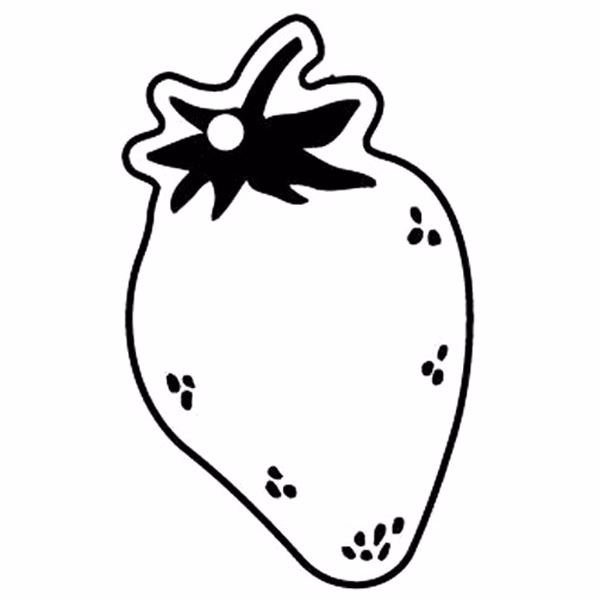 Strawberry 2 Key Tag - Spot Color