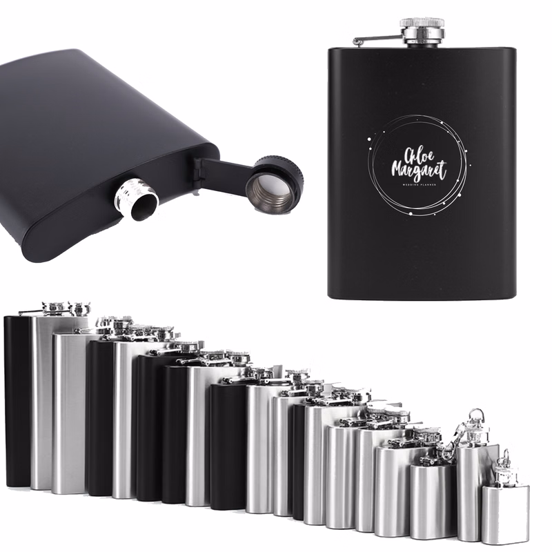 8oz. Matte Powder Coated Stainless Steel Flask