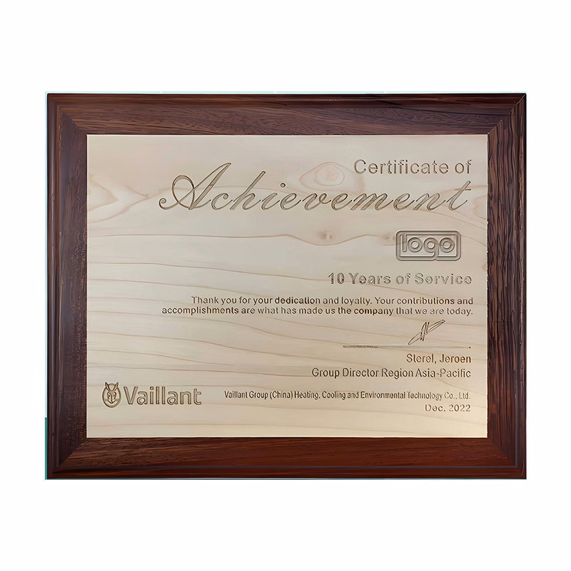 Honorary Certificate Holder Of Cherry Wood Veneer Office