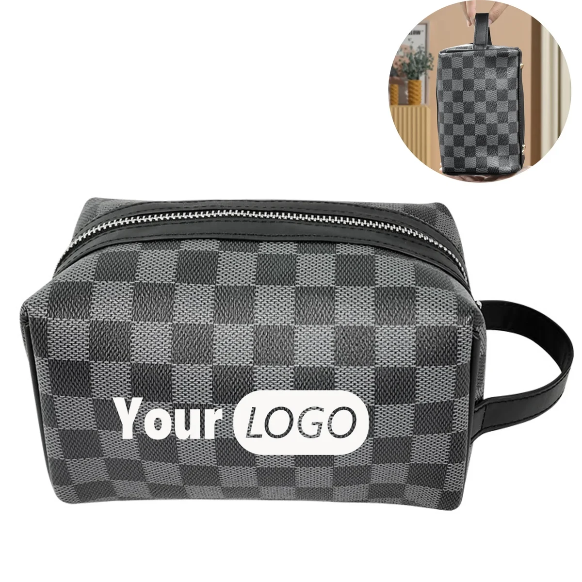 Checkered Cosmetic Bag 1