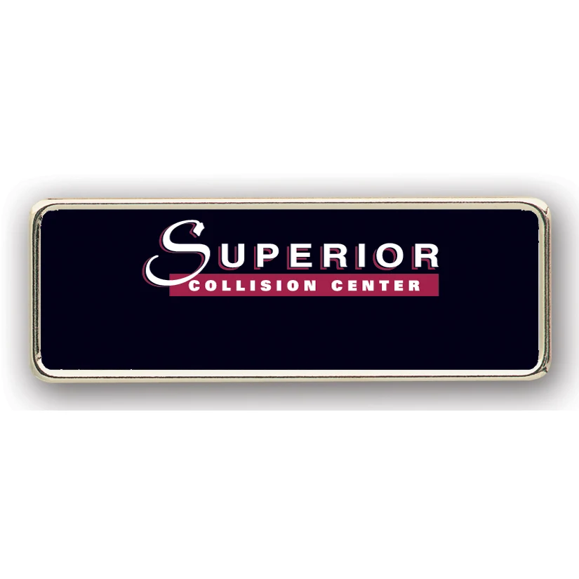Metal Framed Badge 1"X3" (Screened - No Personalization) 1