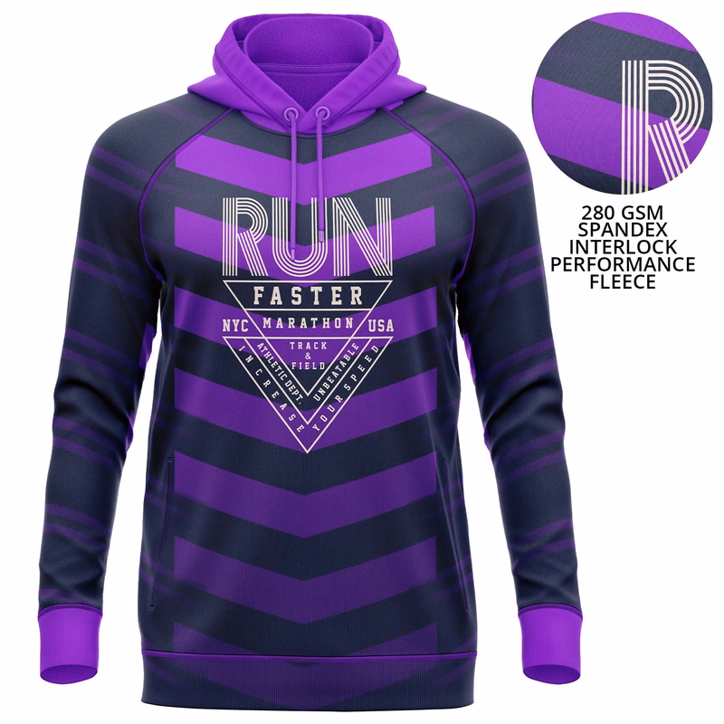 Women's 280 GSM Spandex Interlock Fleece Sublimation Hoodie