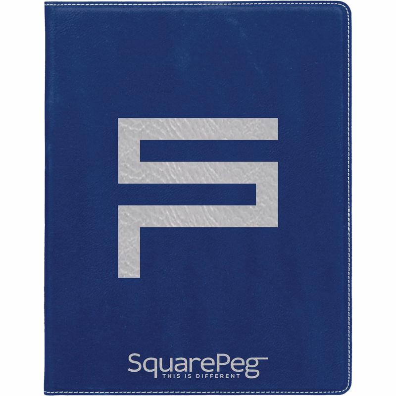 9" x 12" Leatherette Blue/Silver Portfolio