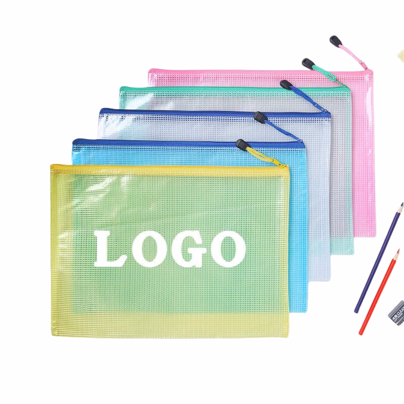 A4 Letter Document File Mesh Bags with Zipper