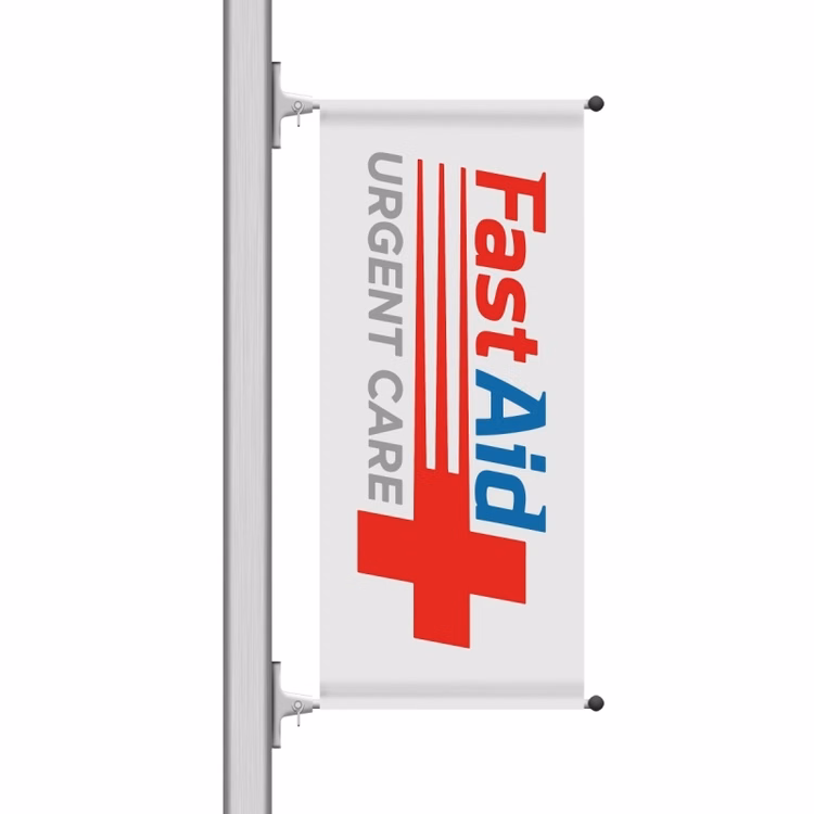 Single-Sided Boulevard pole Banner, Fabric Banner - 24"W x 60"