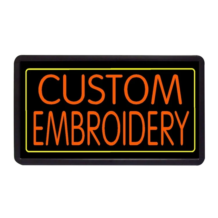 Custom Embroidery 13" x 24" Simulated Neon Sign 1