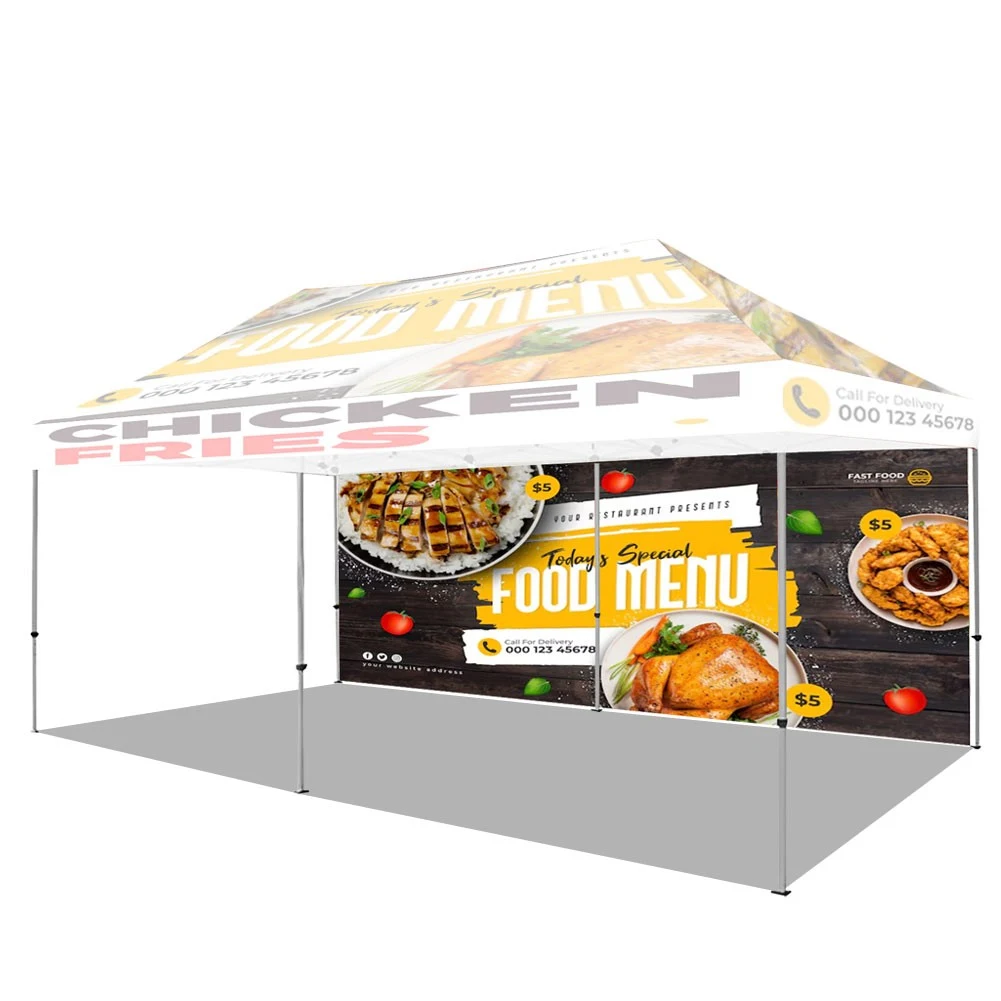 20' Custom Full Color Printed Tent Back Wall 1