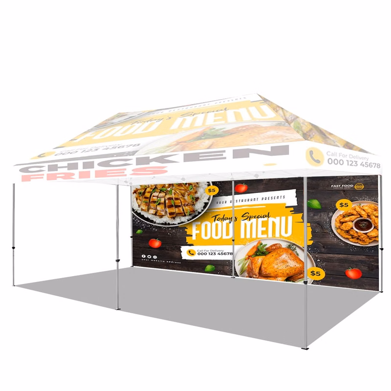20' Custom Full Color Printed Tent Back Wall