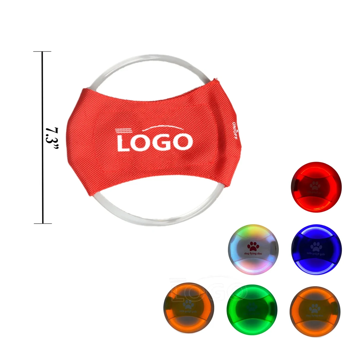 LED Chargeable Pet Glow Flying Disc Dog Training Toy 100PCS 1