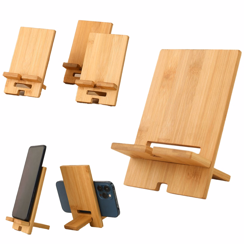 Bamboo Phone Tablet Base Holder