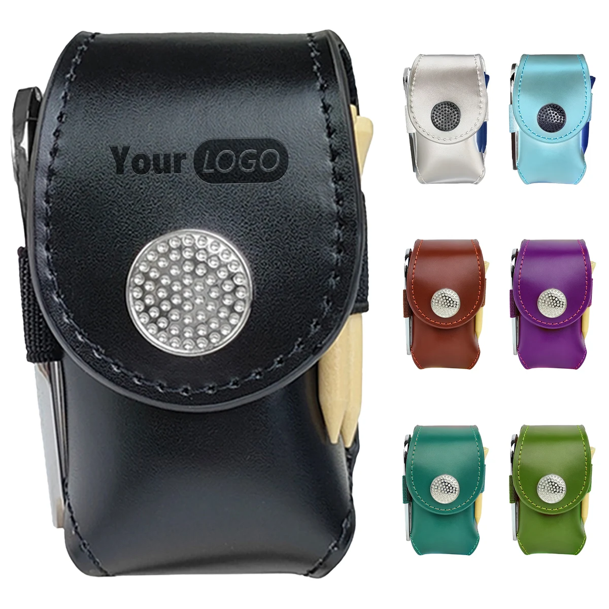 Leather Multi Functional Golf Accessory Bag 1