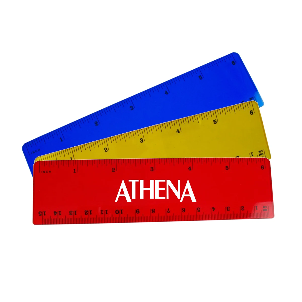 6 Inch Transparent Plastic Ruler with Metric and Inch Scales(Close Out) 1