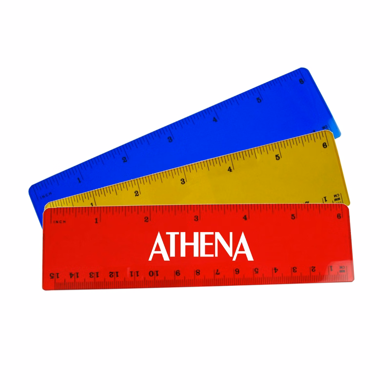 6 Inch Transparent Plastic Ruler with Metric and Inch Scales(Close Out)