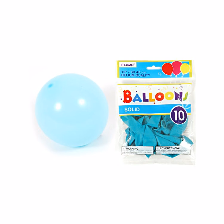 Solid Color Latex Balloons - Turquoise 12" 10 Pack