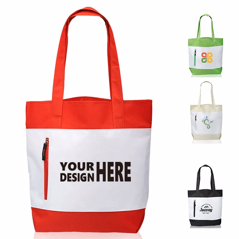 Canvas Bag w/ Front Zipper
