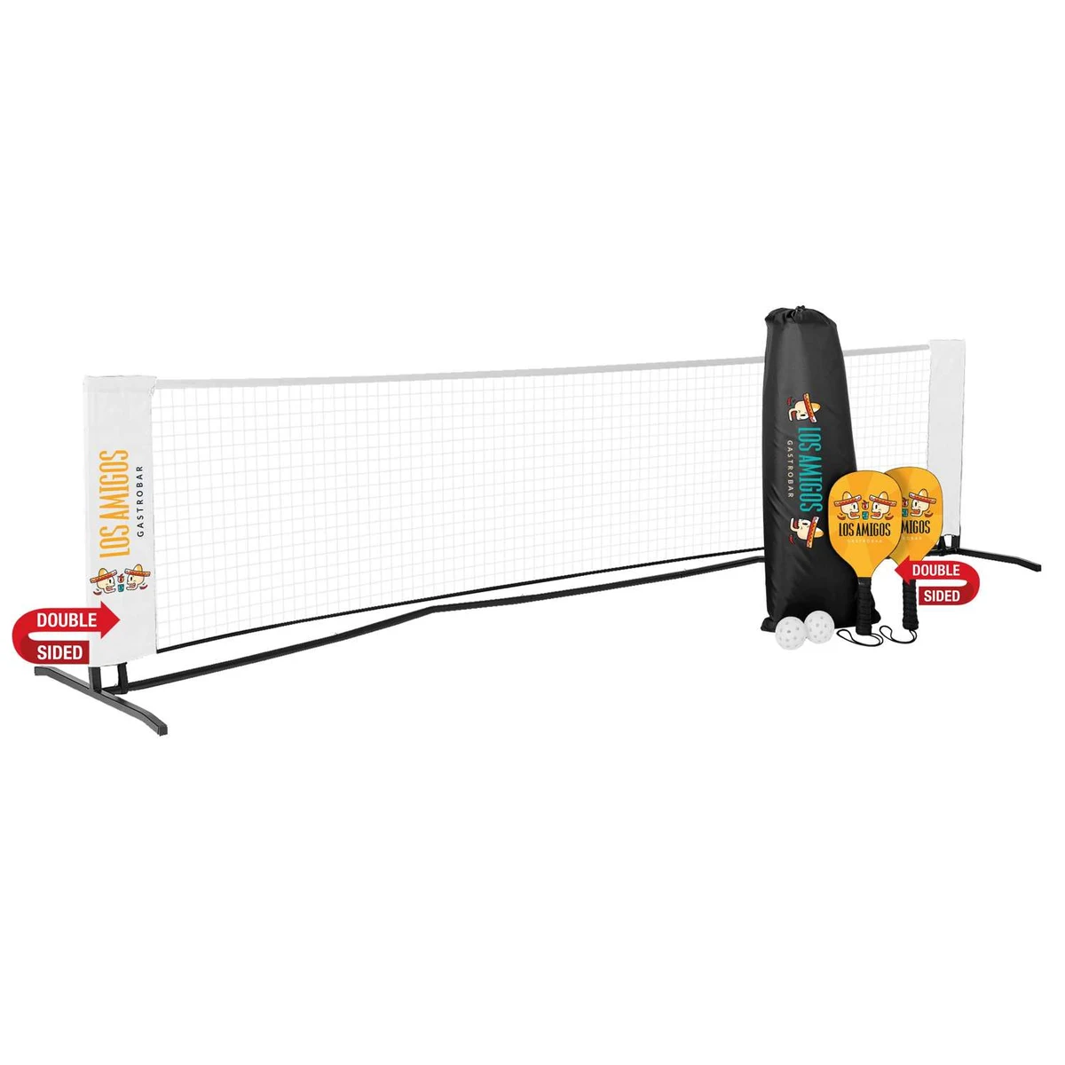 Pickleball Set Plus with Net, Imprinted Net & DS Paddles 1