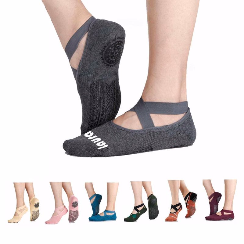 Professional Cotton Yoga Pilates Socks NonSlip with Strap