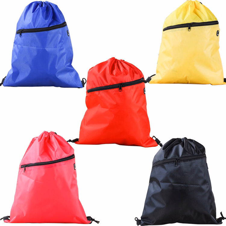Zippered Drawstring Backpack
