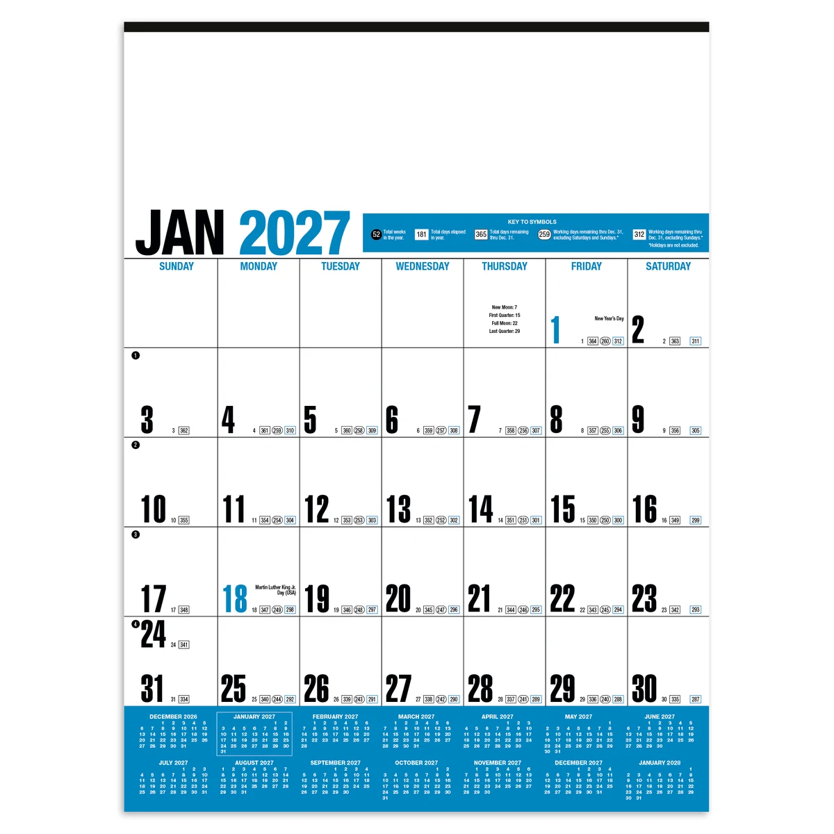 HotLine® Products Yearly Record® Blue Calendar 1