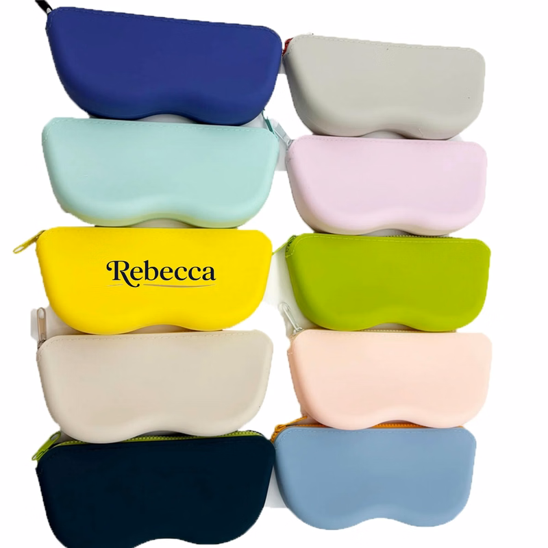 Customized silicone zipper glasses bag