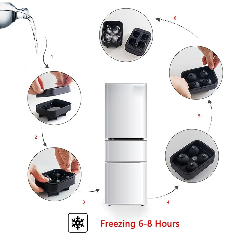 4 in 1 Skull Human Head Ice Mould Model 1