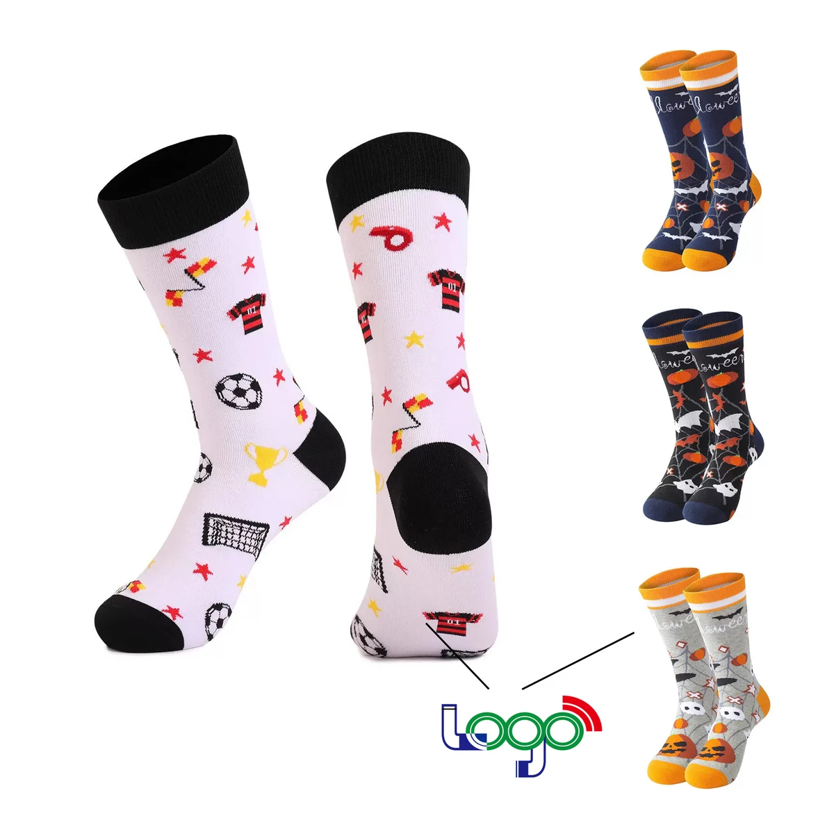 Custom High-Quality Cotton Jacquard Long Socks 1