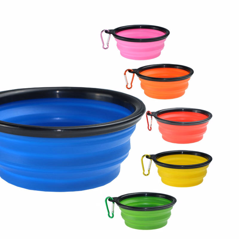 Foldable TPE Pet Dog Bowl (With Carabiner)