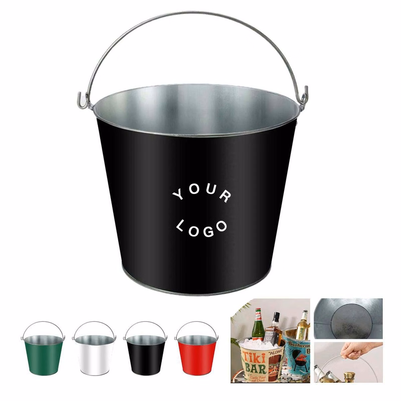 Rust Resistant Metal Ice Bucket for BBQ and Picnics
