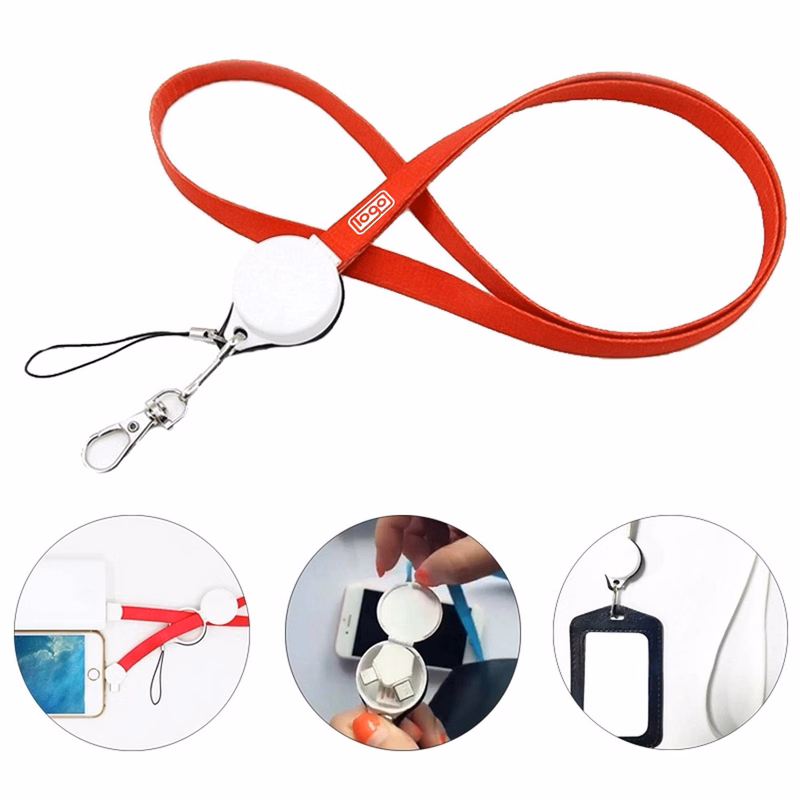 3 In 1 Badge Lanyard Charging Cable