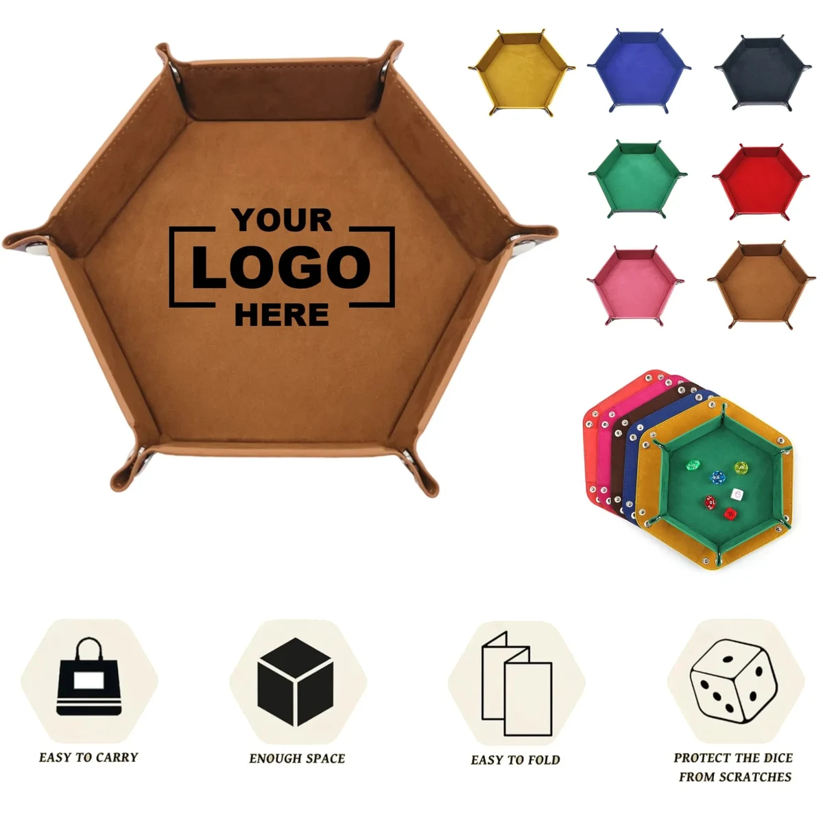 Leather Foldable Dice Rolling Tray 1