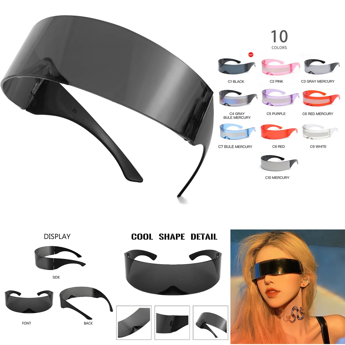 Futuristic Cyclops Cyber Visor Sunglasses 1
