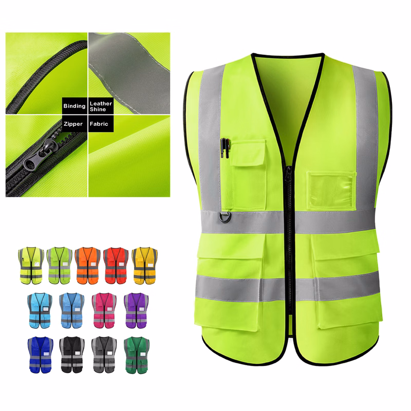 MOQ 50 High-Visibility Work Vest with Pockets