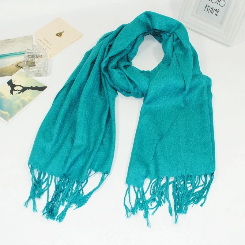 solid color Pashmina Scarf for women, custom women's shirt with logo imprint 1