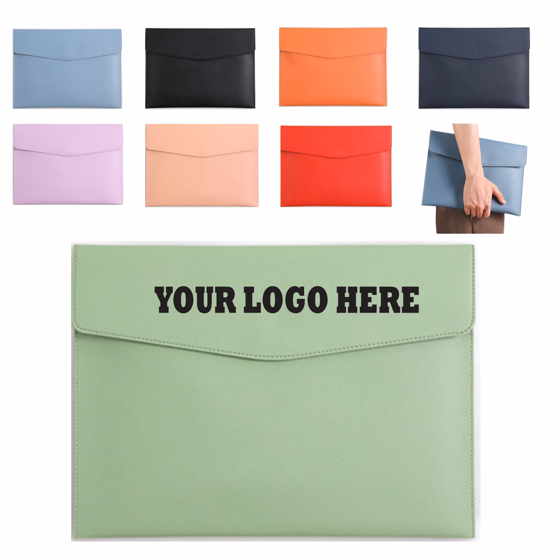 Portable PU Leather A4 File Pouch MOQ 50