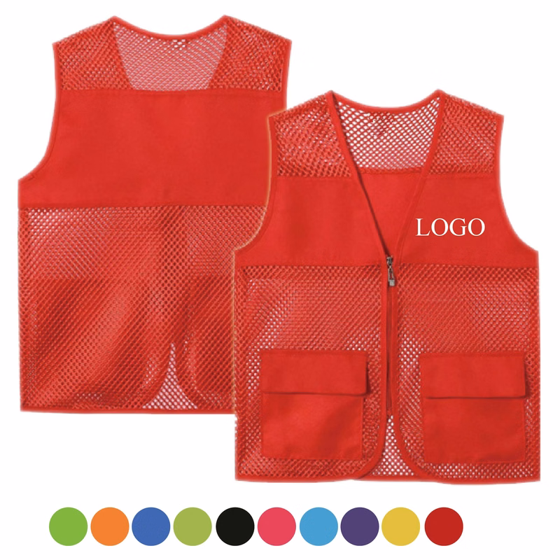 Mesh Sponsorship Vest with Custom Logo and Pockets