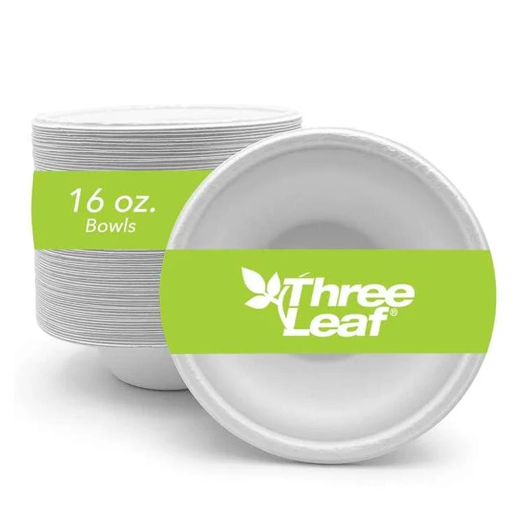 Three Leaf 16oz. Bagasse Bowls 25 Pack 1