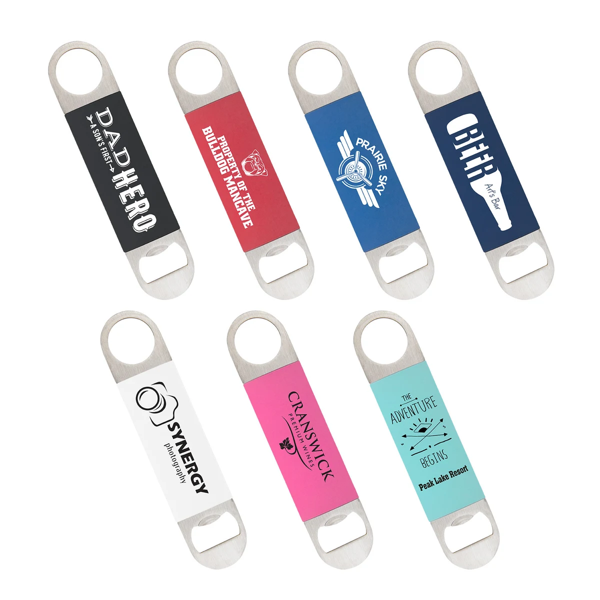 1 1/2" x 7" Bottle Opener with Silicone Grip 1