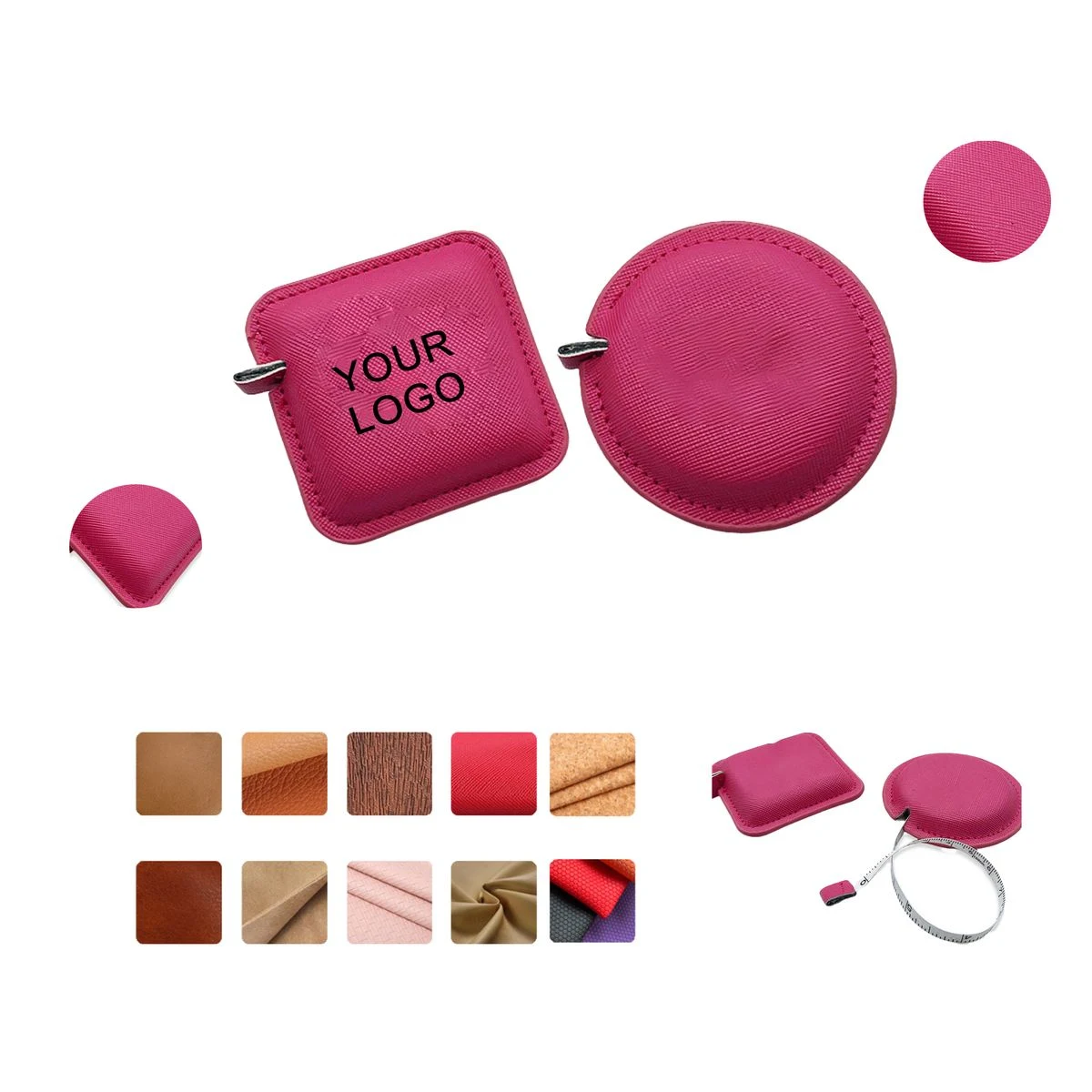 Twill Round Leather Tape Measure with Oil Edges 1