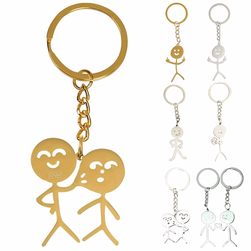 Stainless Steel Funny Doodle Match Man Key Chain