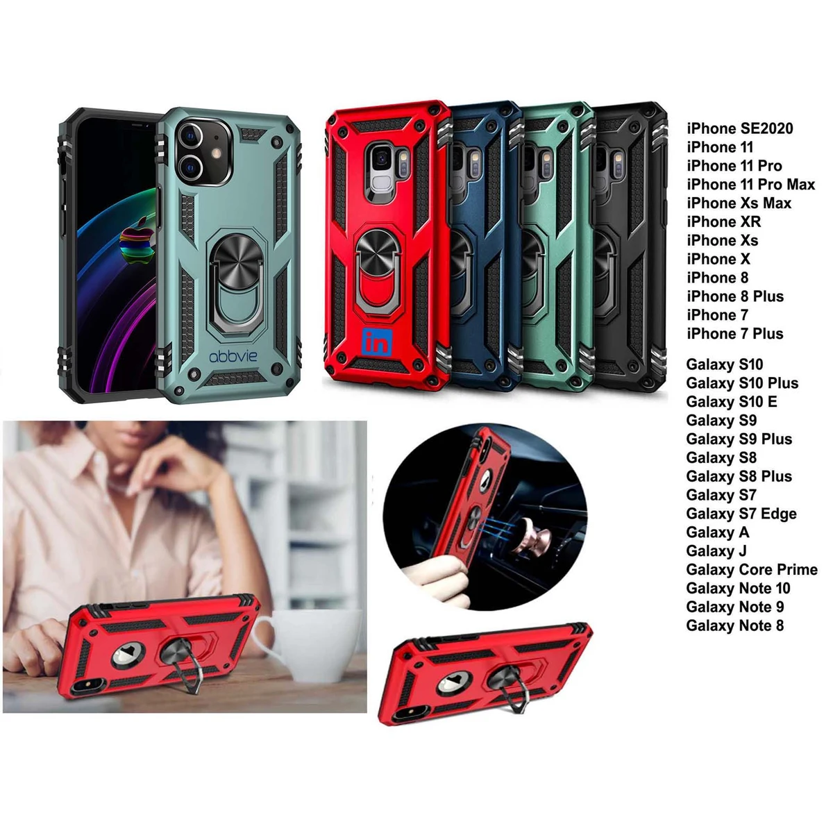iBank ® Galaxy S26/S25 Case with Metal Ring Holder Kickstand 1