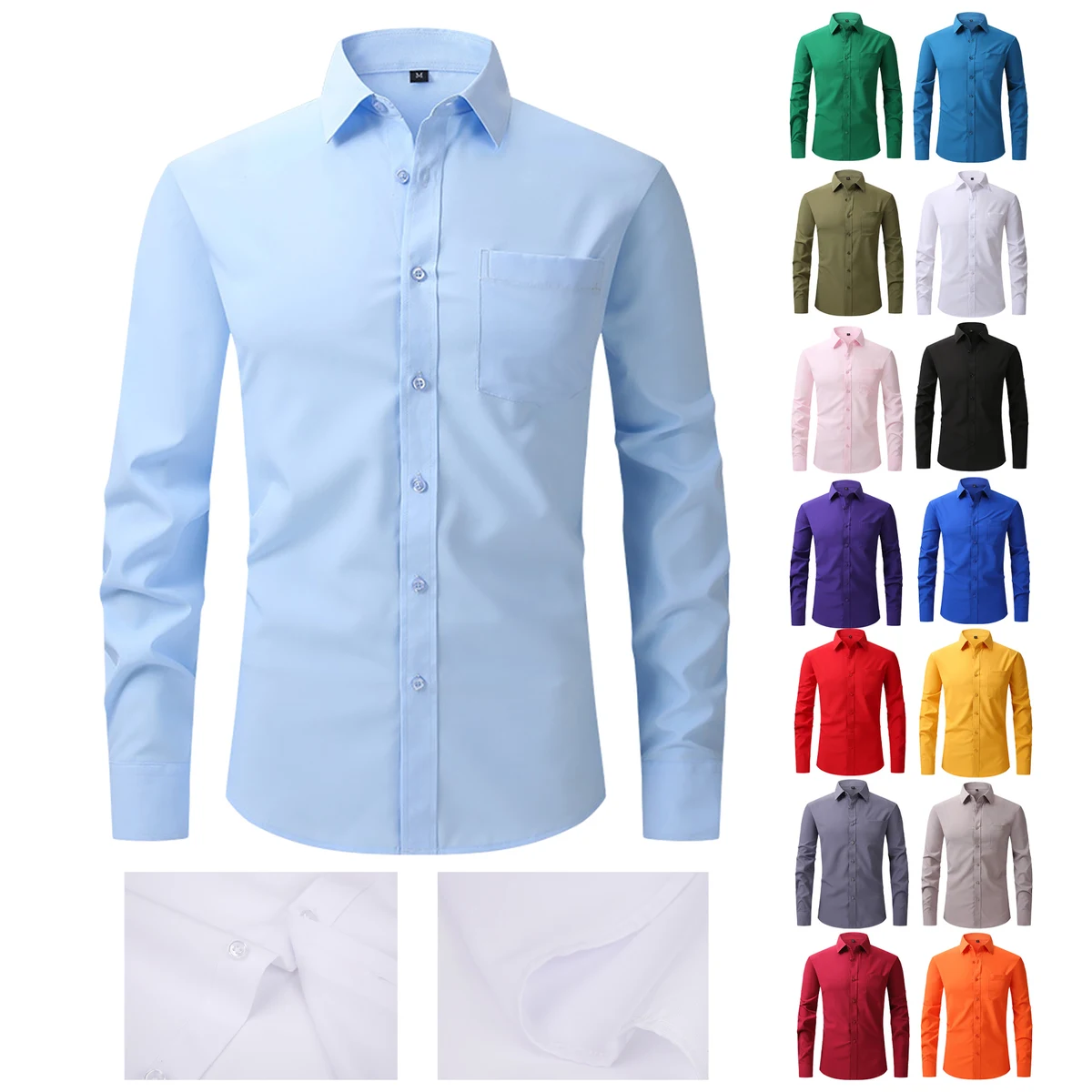 Men'S Business Casual Long-Sleeved Professional Shirt 1