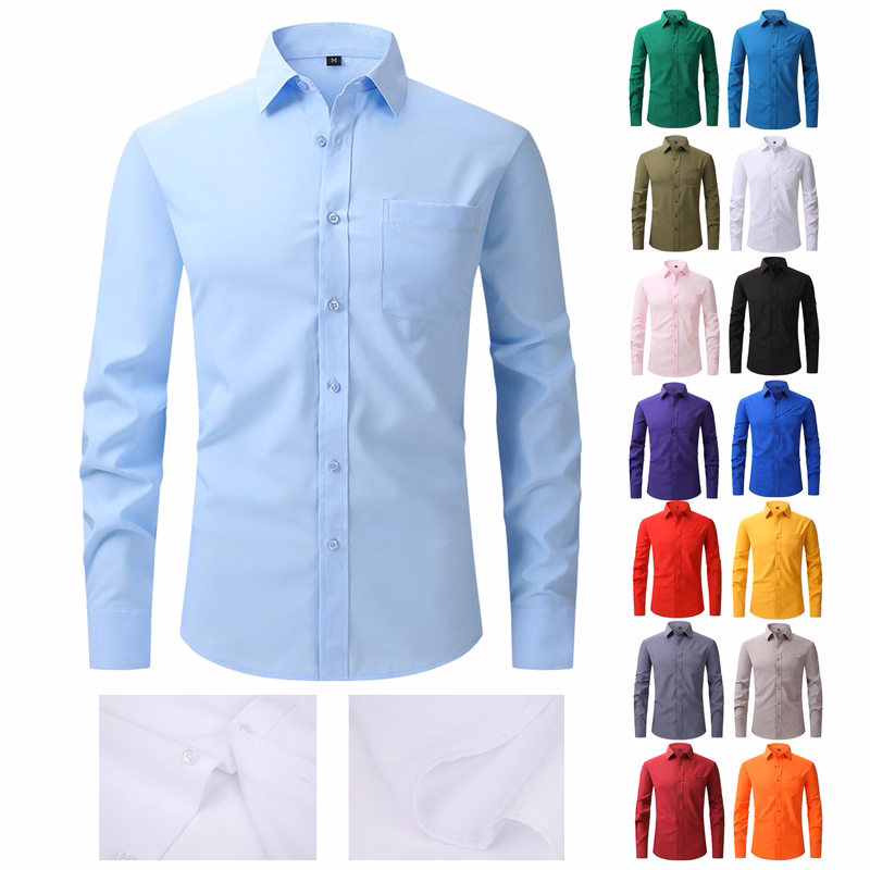 Men'S Business Casual Long-Sleeved Professional Shirt