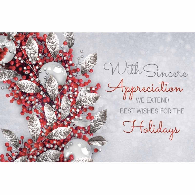 Lustrous Appreciation Holiday Postcards