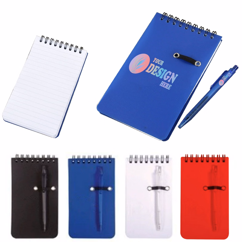 PP Plastic 50-sheet Spiral Notebook With Pen