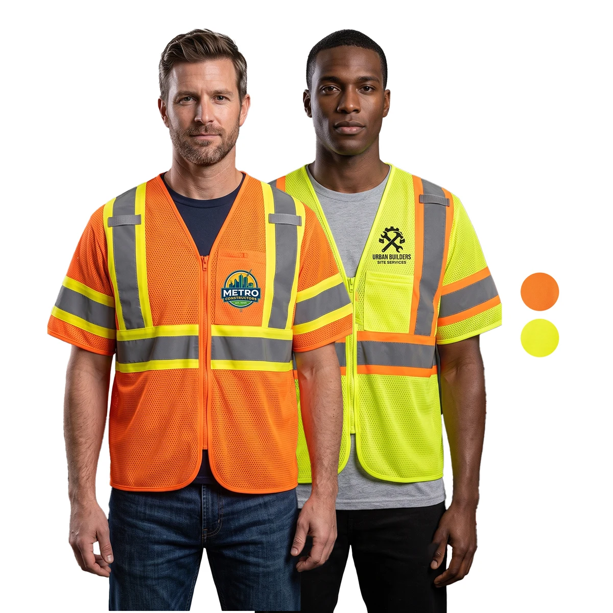 3.8oz. Polyester Class 3 Two Tone Reflective Safety Vest With Pocket 1