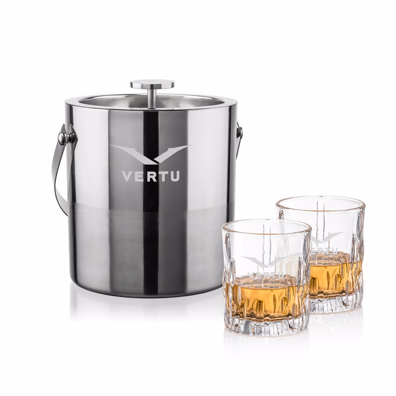 Catania Ice Bucket & Newport On-the-Rocks Set