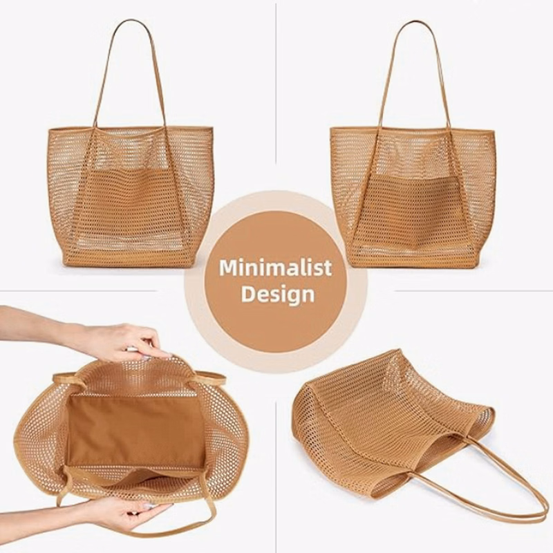 Foldable Mesh Nylon Beach Tote Bag