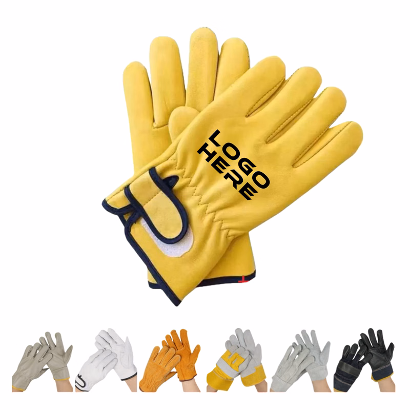 Safety protective genuine leather work gloves